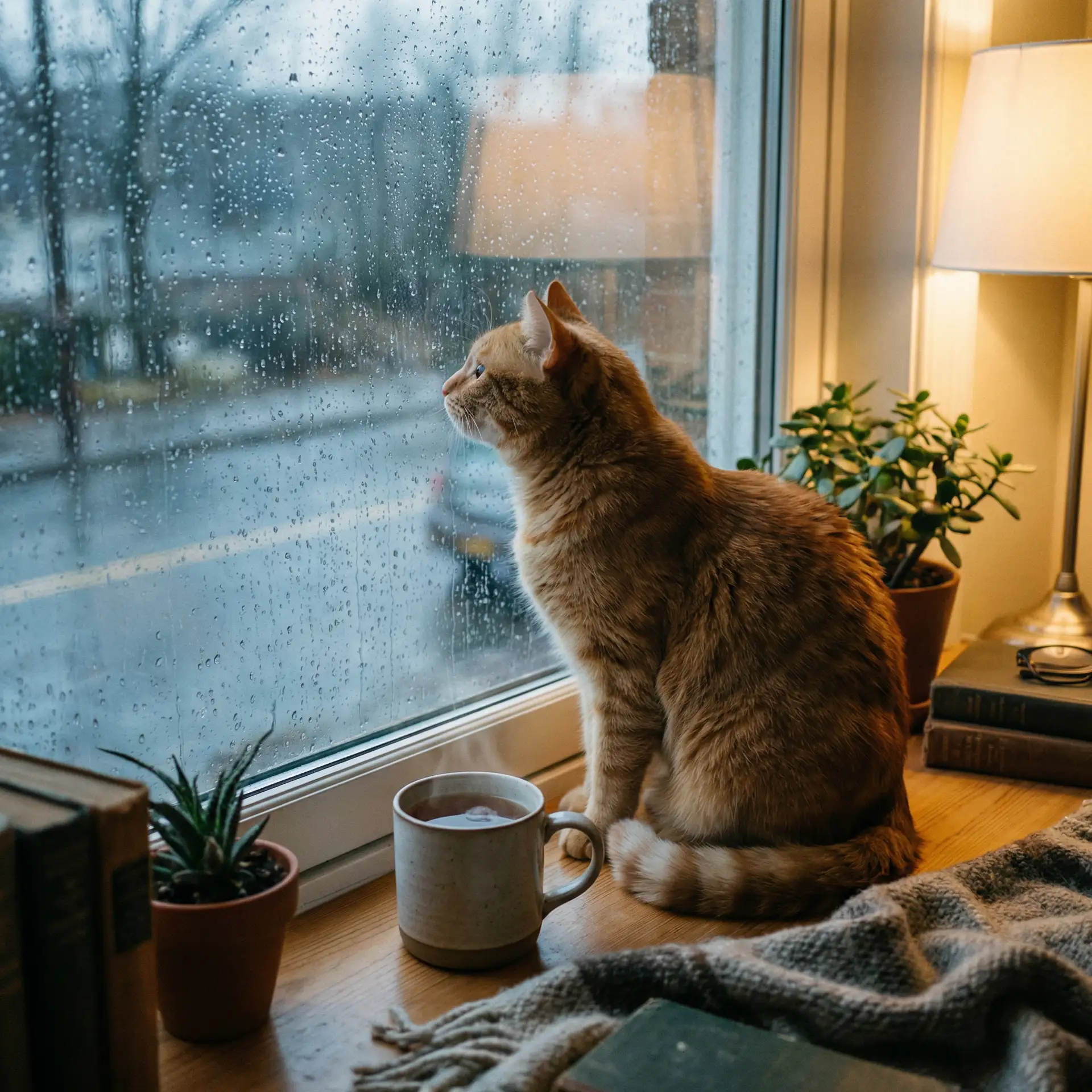 猫咪望着窗外的雨 - 成人黄色网站